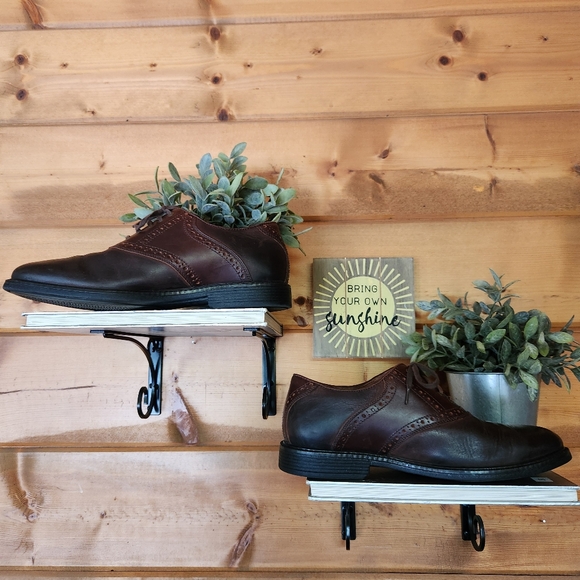 Johnston & Murphy XC4 Brown Leather Saddle Oxford Shoe 20-1632 Sheepskin Sz 8.5M main image 9